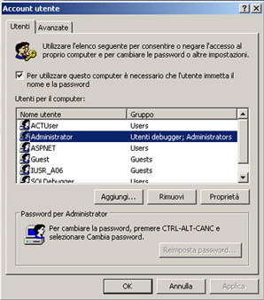 Gestione utenti in Windows XP