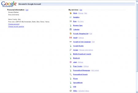Google Accounts Screenshot