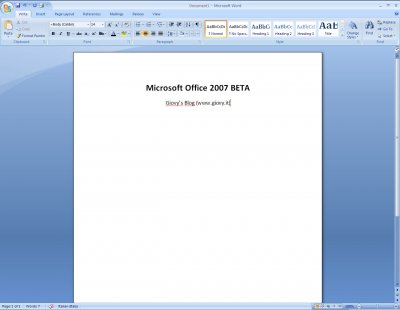 Microsoft Word 2007 BETA 1
